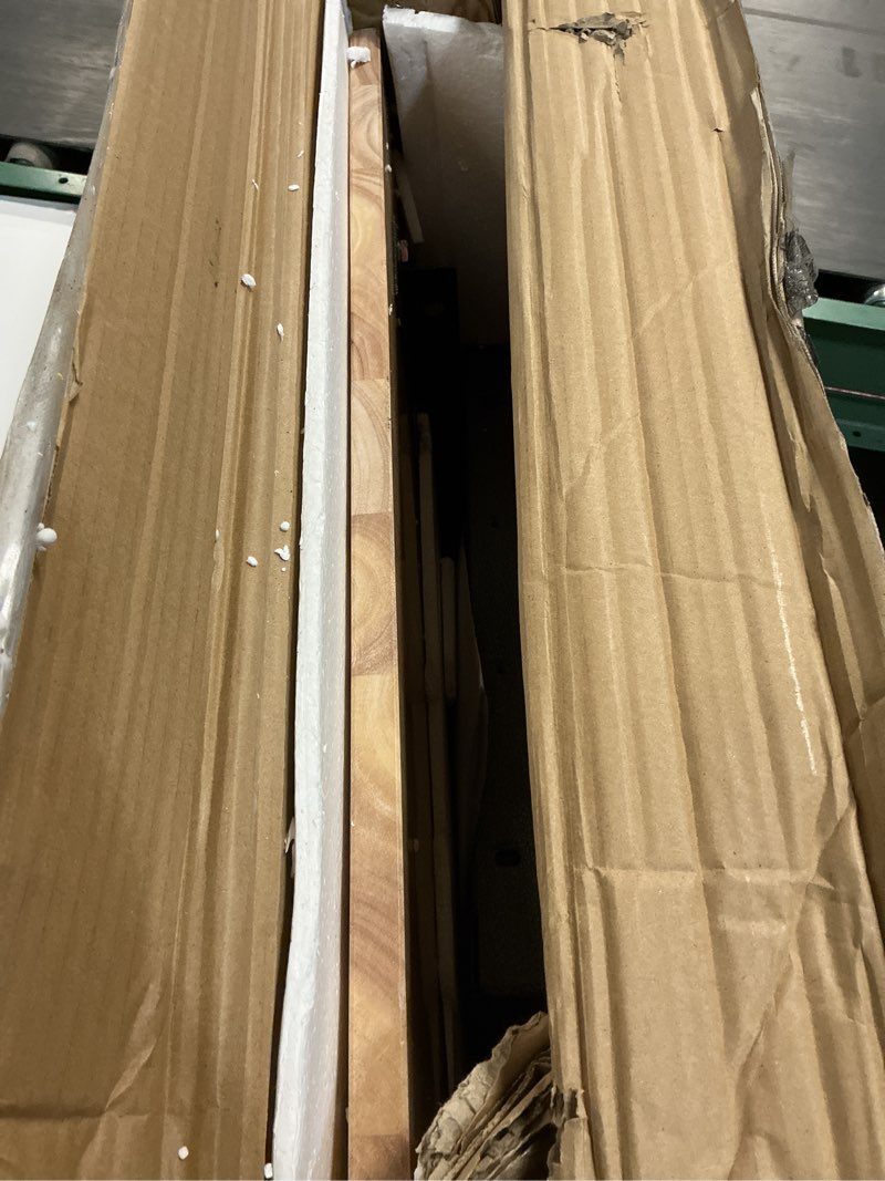 Condition photo showing Good Condition for olbrus 48 "adjustable workbench with power outlet, heavy duty 2000 lbs load capacity hardwood workbench suitable for workshop, office, garage, home 48"power outlets-rubber pad