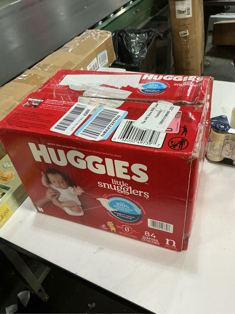 Condition photo showing New/Like New for Huggies Size Newborn Diapers, Little Snugglers Baby Diapers, Size Newborn (up to 10 lbs), 84 Count, Packaging May Vary Newborn 84