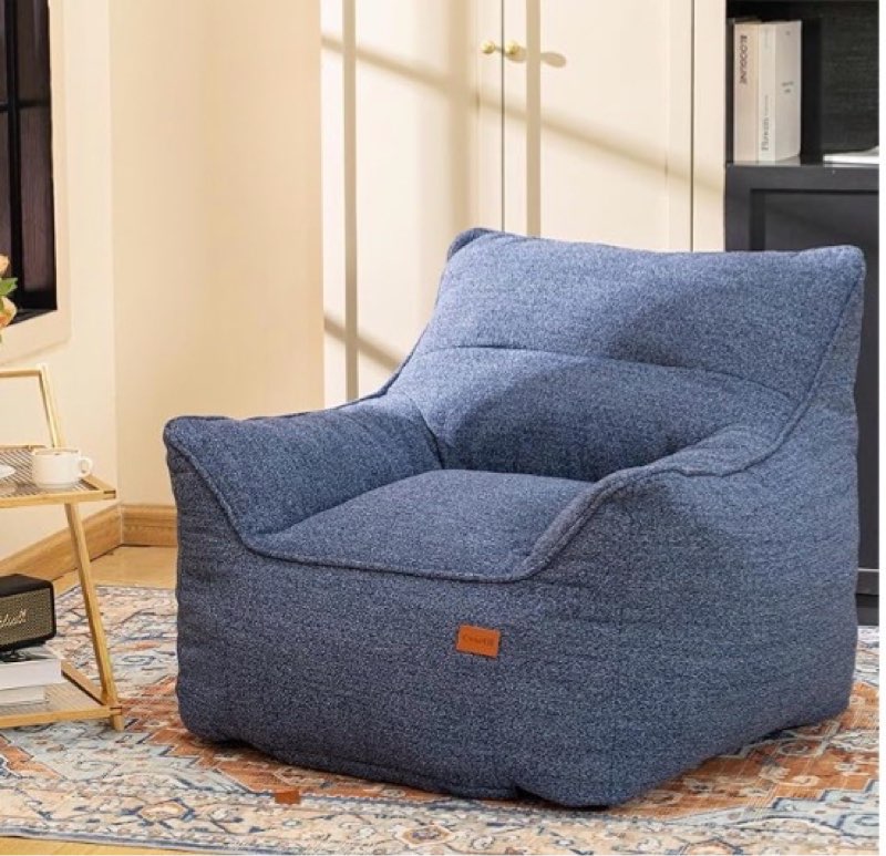 Bean Bag Chair with Filler, Bean Bag Sofa Chair with Tufted Soft Armrests Plush Lazy Sofa Comfy Chair (color may vary ours is yellow)