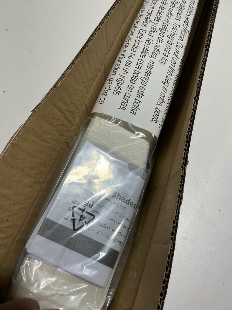 Condition photo showing Good Condition for LazBlinds Cordless Roman Shades for Windows, Light Filtering Thermal Insulated Window Blinds, Lightweight Fabric Blinds for Indoor Windows, 20" W x 60" H, Ivory Light Filtering - Ivory 20" W x 60" H