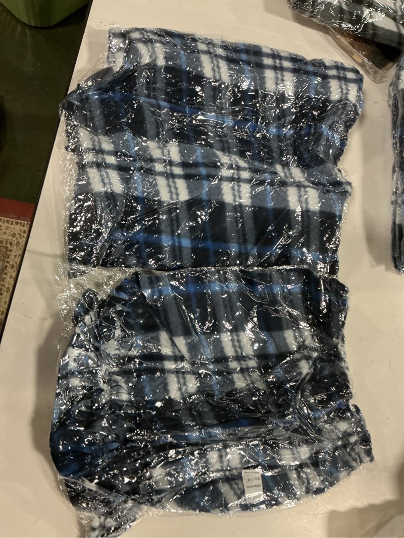 Women's Fall Winter Scarf Scarves for Women Gifts Plaid Blanket Scarf Soft Chunky Large Blanket Square, blue 2 pack 