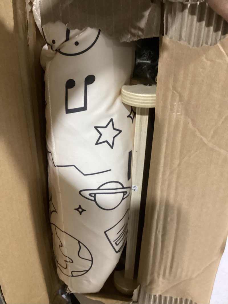 Condition photo showing As Is for bluewood pikler triangle set with cushion, 8-in-1 climbing toys for toddlers, montessori philosophy play jungle gym with arch, ramp, ladder(elegant gray) essential - elegant gray - 8 in 1