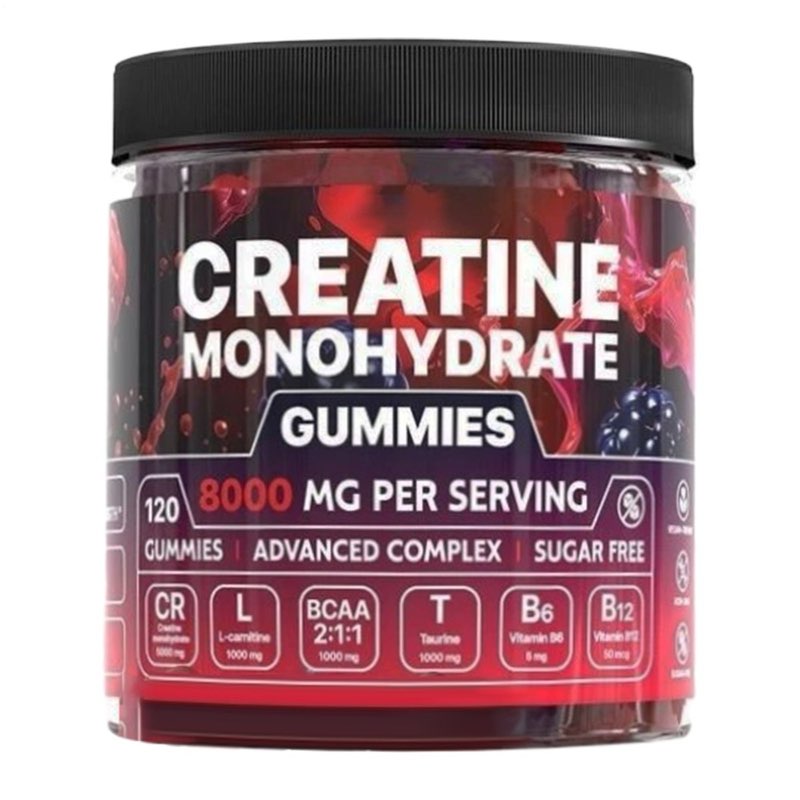 Exp 02/2027 Creatine Monohydrate Gummies Complex 8000mg with L-Carnitine & Taurine, Flavored Creatine for Women 