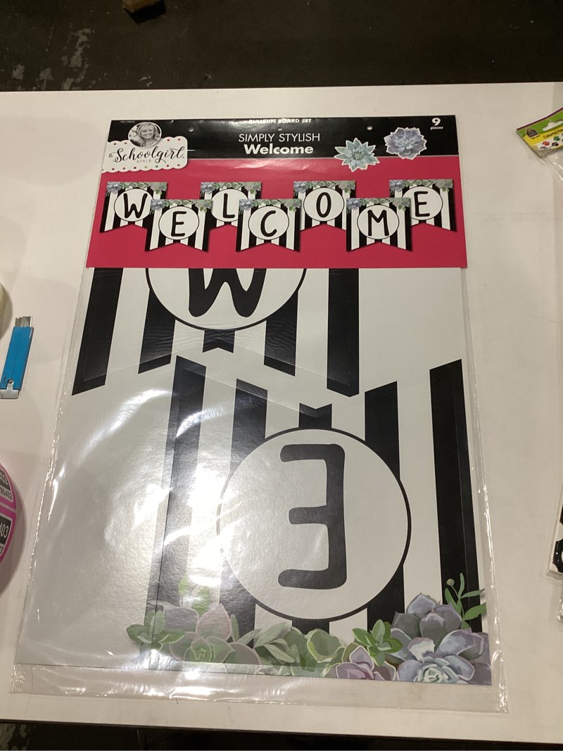 Condition photo showing New/Like New for Schoolgirl Style - Simply Stylish | Welcome Bulletin Board Set