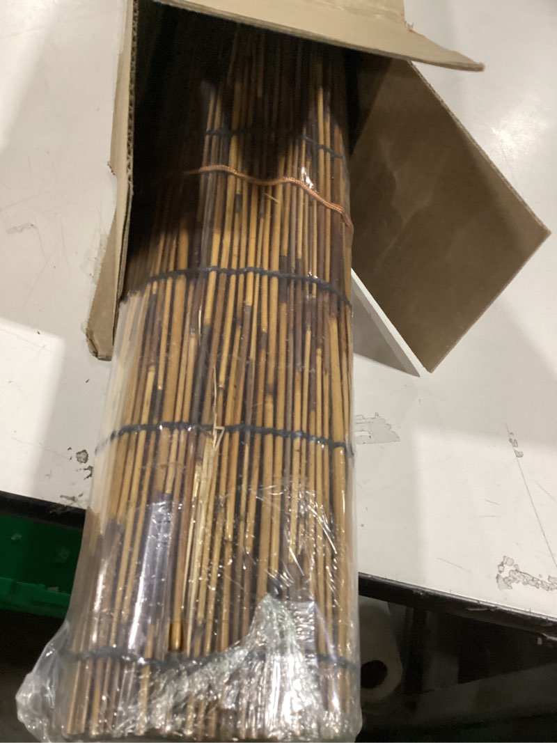 Condition photo showing Good Condition for Reed Roller Blinds Shades, Vertical Lifting and Breathable Waterproof Design, Sun Shade and Ventilation, Easy Installation,35" Wx64 H Brown 35"W x 64"H