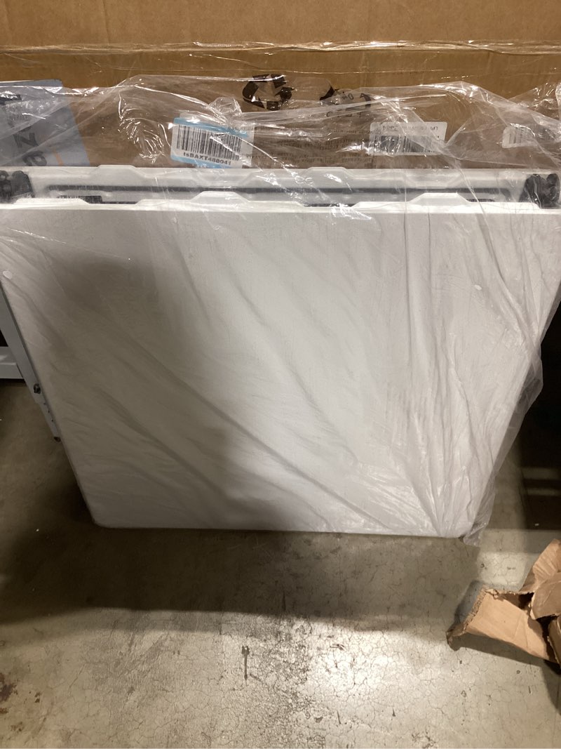 Condition photo showing Good Condition for folding table 4ft - heavy duty fold-in-half plastic table with adjustable height, portable utility tables with steel legs for indoor, outdoor, picnic, camping, dining, party (white) white 4ft