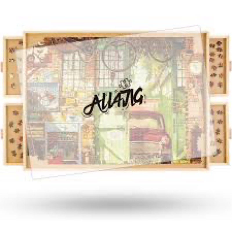 Jigsaw Puzzle Board 2000 Pieces, 2-in-1 Tilting and Rotating Puzzle Board with Drawers and Cover, Wo