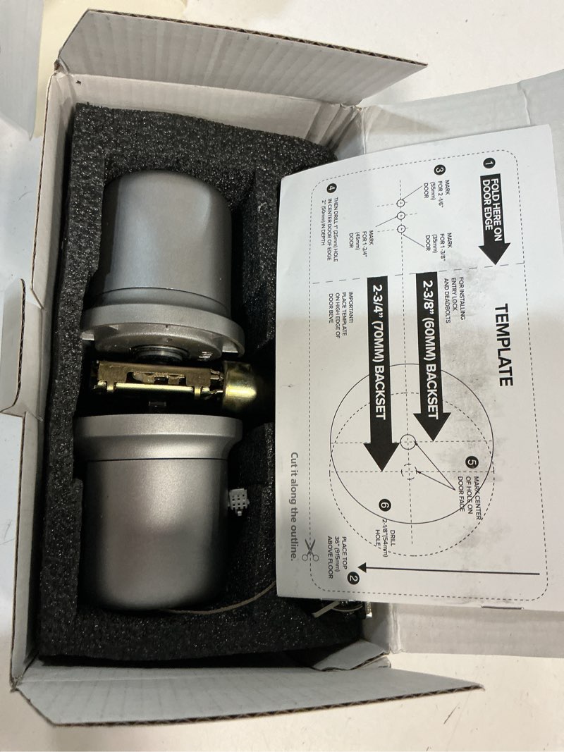 Condition photo showing Good Condition for fingerprint door knob lock with keypad biometric door knob auto-lock 4* aaa alkaline batteries interior door lock for bedroom, garage, office, pantry door g1 silver