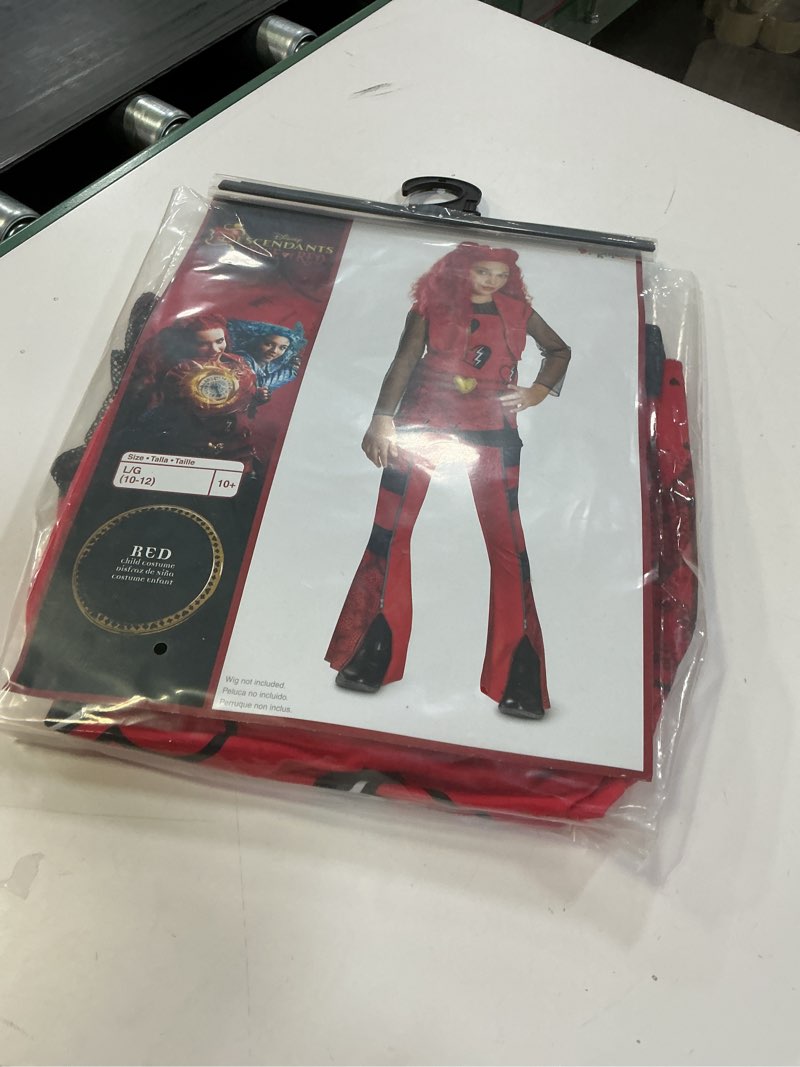 Condition photo showing New/Like New for Descendants Red Costume for Kids, Official Disney Descendants The Rise of Red Costume Jumpsuit, Wig not Included L (10-12)