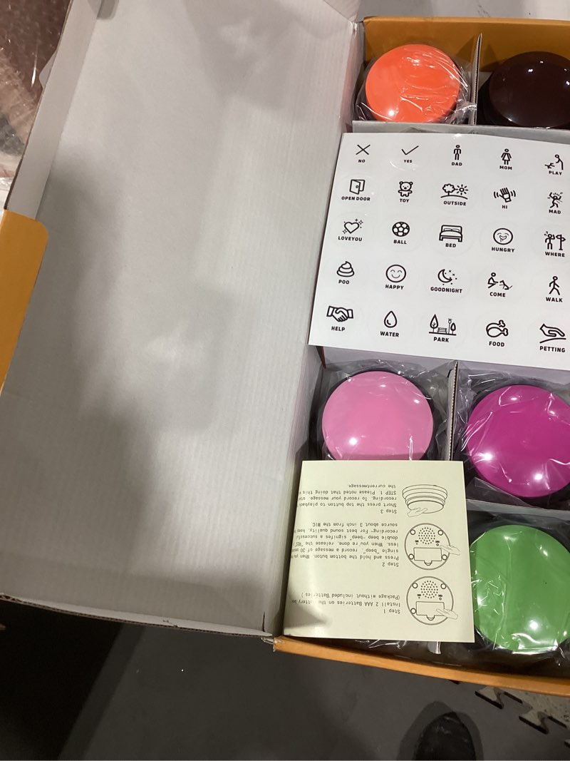 Condition photo showing As Is for Voice Recording Button, 30 Second Record Button for Dog Pet Interactivity, Gift for Friend, Family,10 Color Have Coffee and White