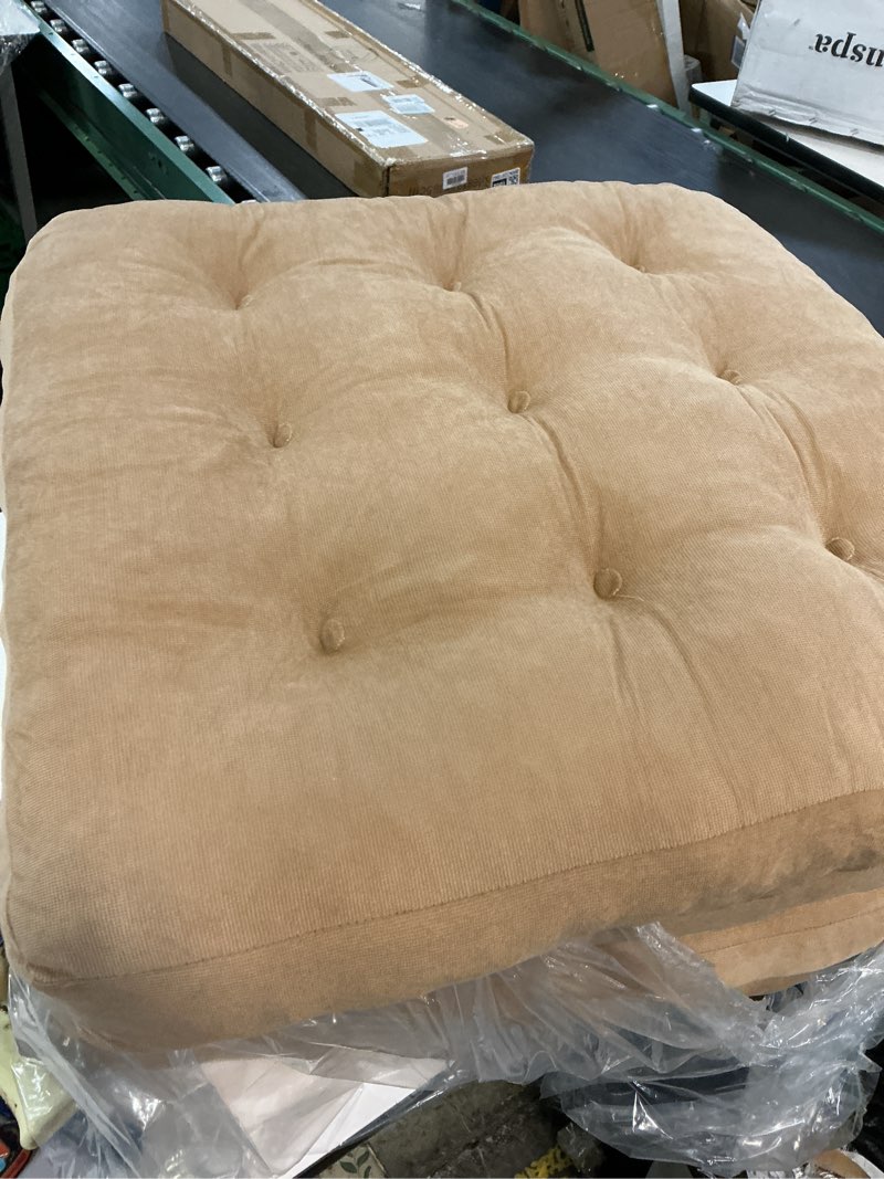 Condition photo showing As Is for (unknown size)(the color is different)floor pillow set of 2, memory foam meditation cushion, floor cushions for adults sitting, large square seat cushions for yoga, living room, 20x20 inch (off-white) off-white 20x20 inch(pack of 2)