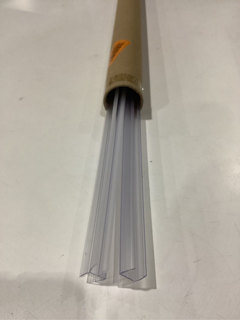 Condition photo showing Good Condition for Shower Door Bottom Seal Strips 2PCS, 36 Inch Long Ultra Clear Vinyl Seal Strips with Sweep for 1/2"(12mm) Thick Frameless Glass Door, to Stop Water Leak 36 Inch, 1/2 Inch (12mm)