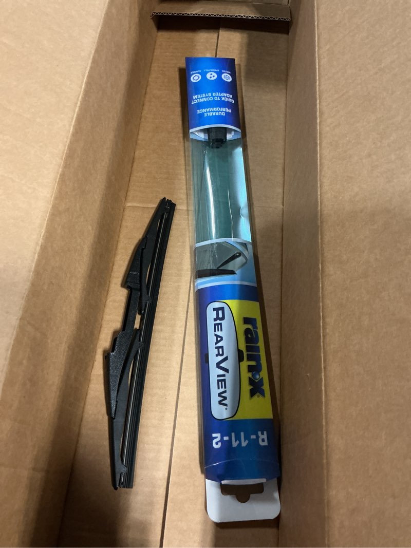 Condition photo showing As Is for rain-x 850211 rearview wiper blade 11", oem replacement rear windshield wiper, interchangeable adapter for easy installation, all-weather & all-season performance, composite composite 11 inch