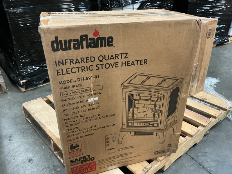 Condition photo showing As Is for duraflame infrared quartz electiric stove heater - dfi-591-01 -