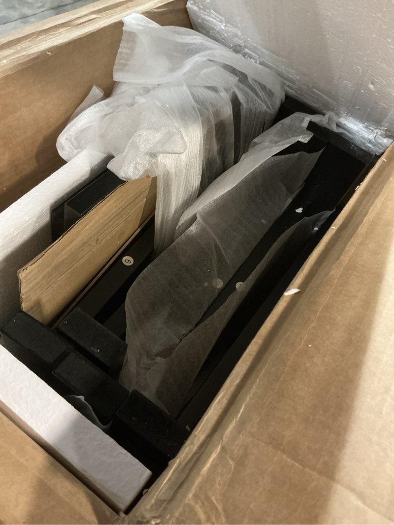 Condition photo showing As Is for Treocho Black End Table Set of 2,Nightstand with Charging Station, X-Design Side Table with 2 AC and USB Power Outlets, Small Night Stand with Storage Drawer and Open Shelf for Living Room