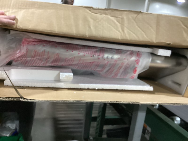 Condition photo showing As Is for comfee cvu30w4ast 30 inch under cabinet ducted/ductless convertible slim vent durable stainless steel kitchen reusable filter, 3 speed exhaust fan and 2 led lights range hood, 2.0 version 30 inch 3 speed exhaust fan stainless steel