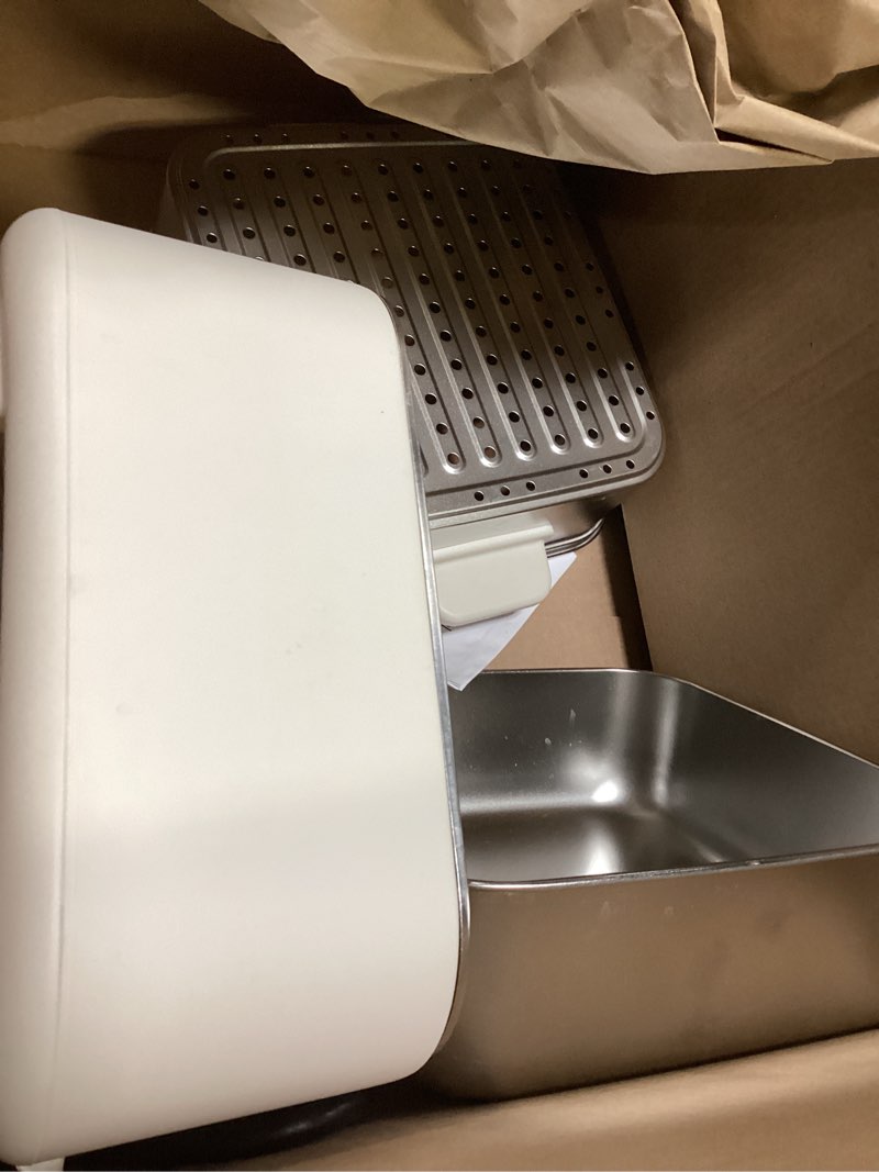Condition photo showing As Is for electric food steamer 12.7?qt, double-tier 8-in-1 vegetable & meal steamer, stainless steel, timer & keep warm, boil-dry protection, healthy cooking kitchen steamer