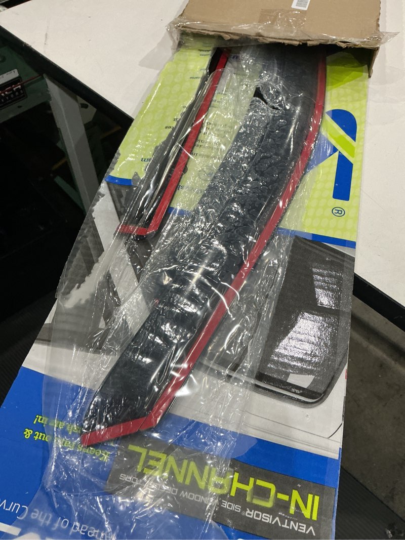Condition photo showing As Is for auto ventshade [avs] in-channel rain guards for 2019-2026 chevrolet/gmc silverado/sierra 1500, 2020-2026 silverado/sierra 2500/3500, crew cab only | window vent visors, 4 pcs. - smoke | 194805 in-channel - smoke