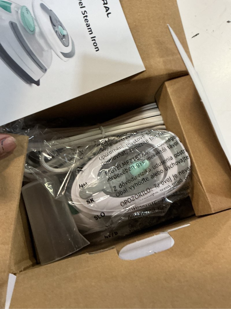 Condition photo showing Good Condition for BEAUTURAL Mini Travel Steam Iron for Clothes with Dual Voltage, Temperature Control, Non-Stick Soleplate and Cord Storage, Ideal for Sewing, Quilting and Handcraft White