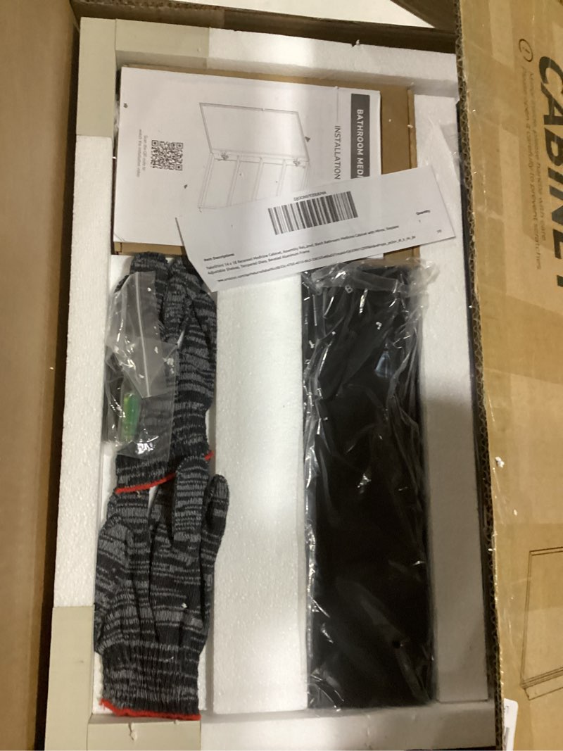 Condition photo showing New/Like New for Fundin Aluminum Bathroom Medicine Cabinet with Framless Double Sided Mirror Door15 Inch x 24 Inch Recess or Surface Mount, Silver 15W x 24H x 5.2D