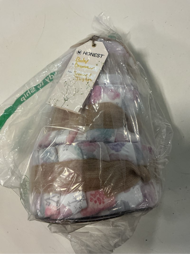 Condition photo showing New/Like New for the honest company diaper cake diapers baby personal care plant-based wipes, rose blossom, regular size, 1 8-14 lbs, 35 count 35 count (pack of 1) rose blossom