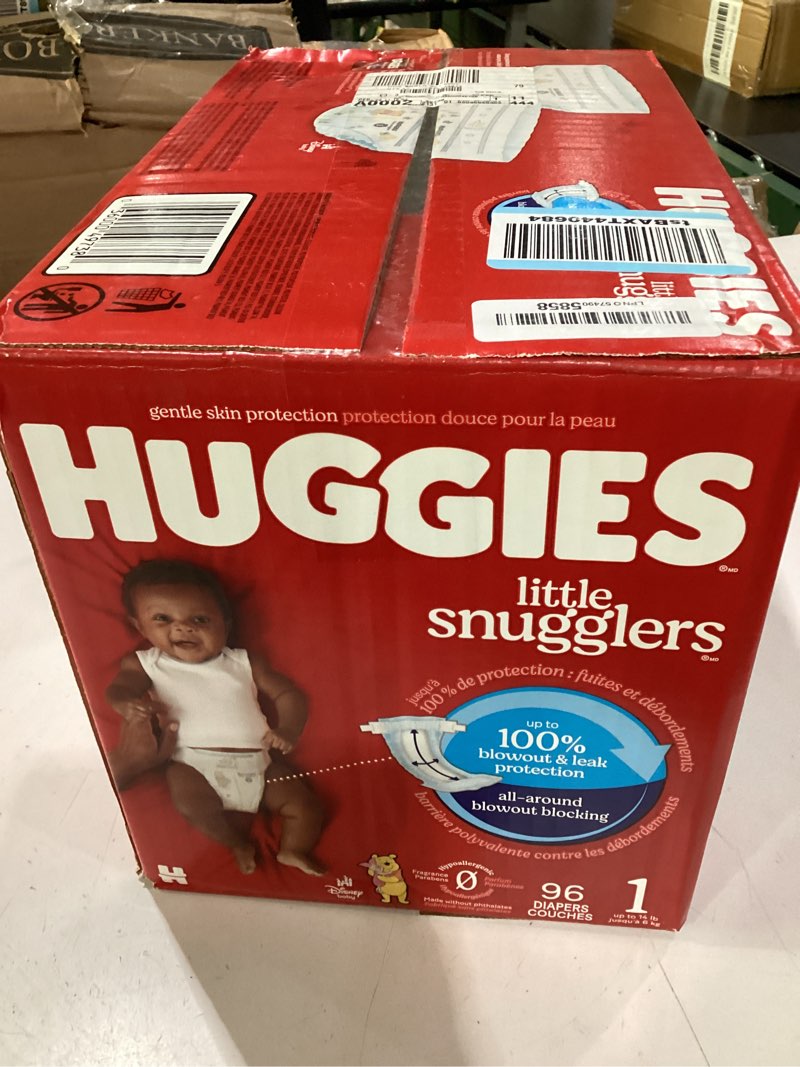 Condition photo showing New/Like New for huggies little snugglers diapers - size 1 - 96ct