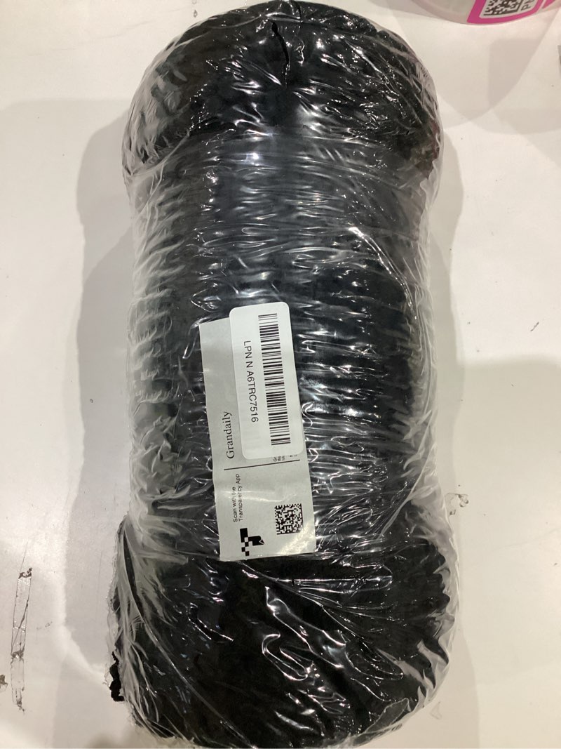 Condition photo showing New/Like New for Grandaily Chenille Striped Bathroom Rugs 47x24, Extra Thick and Absorbent Bath Mats, Non-Slip Soft Plush Shaggy Shower Carpet, Machine Wash Dry, Bath Rug for Bathroom, Black 47" x 24" Black