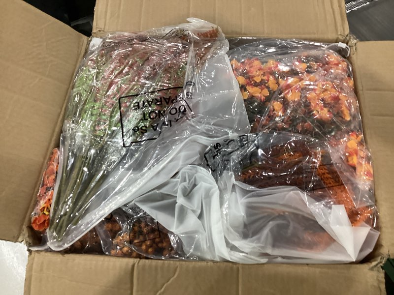 Condition photo showing New/Like New for Giegxin Artificial Fall Flowers Bulk for Outdoors Realistic Outdoor Faux Plants Uv Resistant Artificial Wild Flowers, Plastic Plants Fake Wheat Violet for Hanging Garden Porch Window Wall Decor