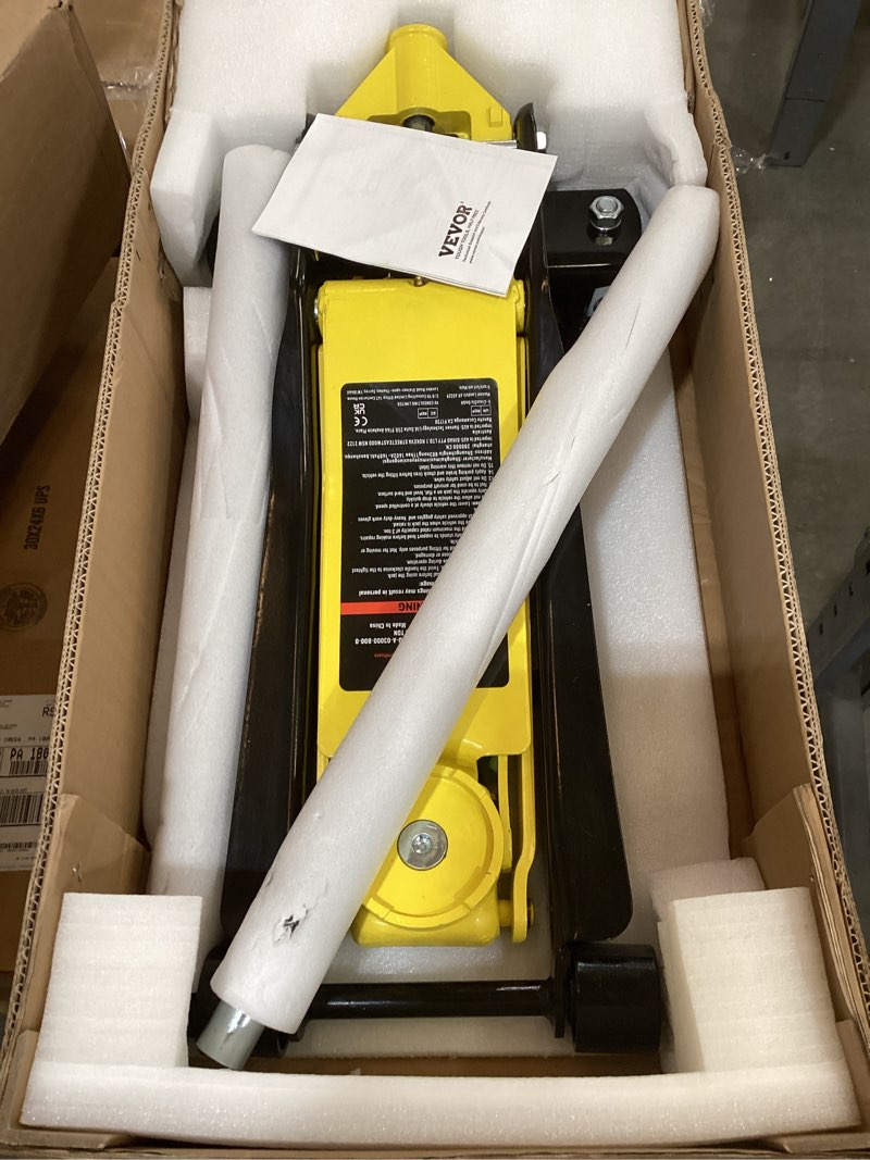 Condition photo showing Good Condition for vevor low profile floor jack, 3 ton (6614 lbs) capacity, aluminum racing floor jack with dual pistons quick lift pump, hydraulic trolley car lift for sports car, suv, pickup, lifting range 3.3"-20.3" steel