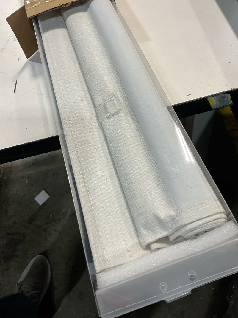 Condition photo showing New/Like New for No Tools No Drill Roman Shades, Cordless Blackout Roman Blinds for Windows, Room Darkening Window Shades, Smooth Push & Pull, Easy to Install, White, 31" W × 64" H White - B 31"W × 64"H