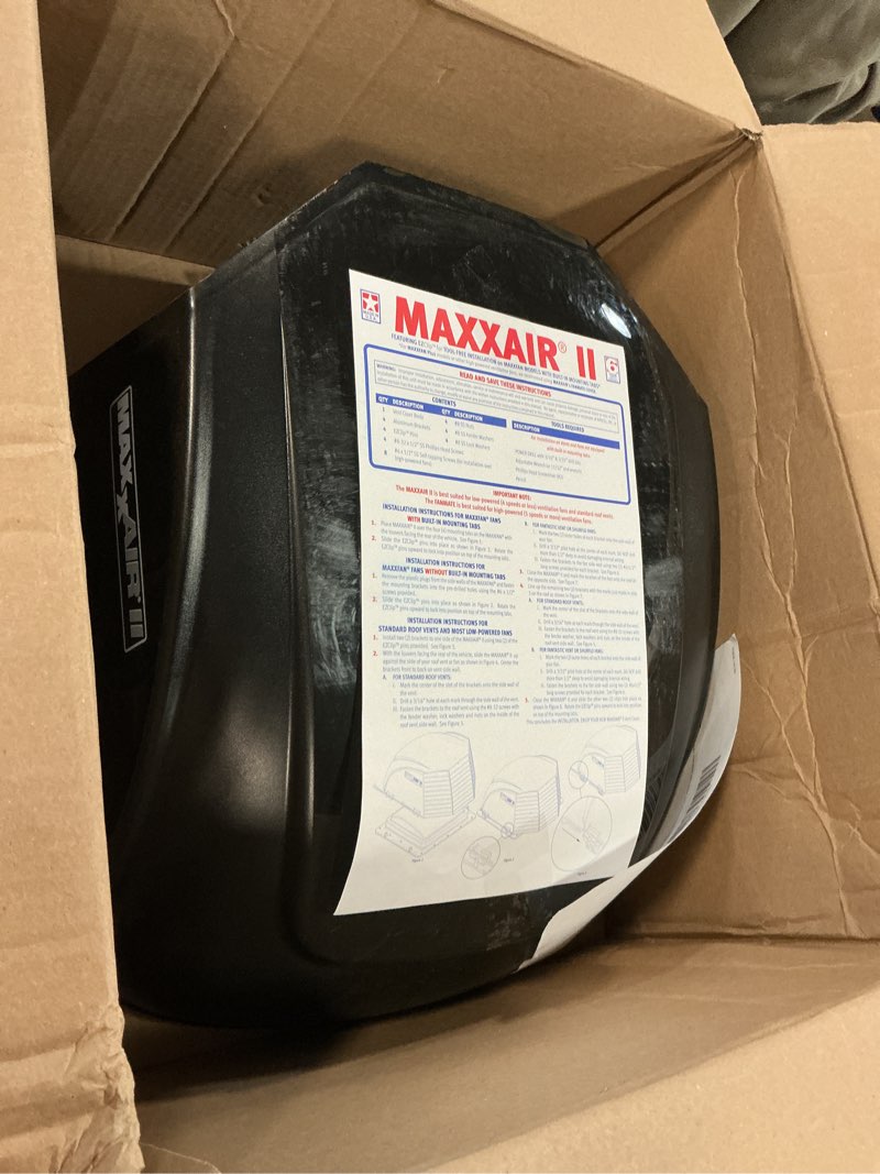 Condition photo showing Good Condition for MAXXAIR Maxx II 00-933082 Standard Vent Cover, One Piece Design, Super Tough Wind Resistant Cover for Roof Vents, Black