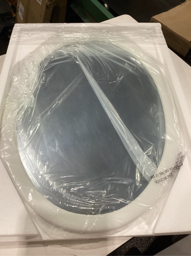 Condition photo showing New/Like New for ushower bathroom mirror for over sink, 20x28 inch oval frameless mirror, beveled and polished, decorative wall mirror for bathroom, bedroom, vanity, entryway, modern and elegant oval 28"l x 20"w