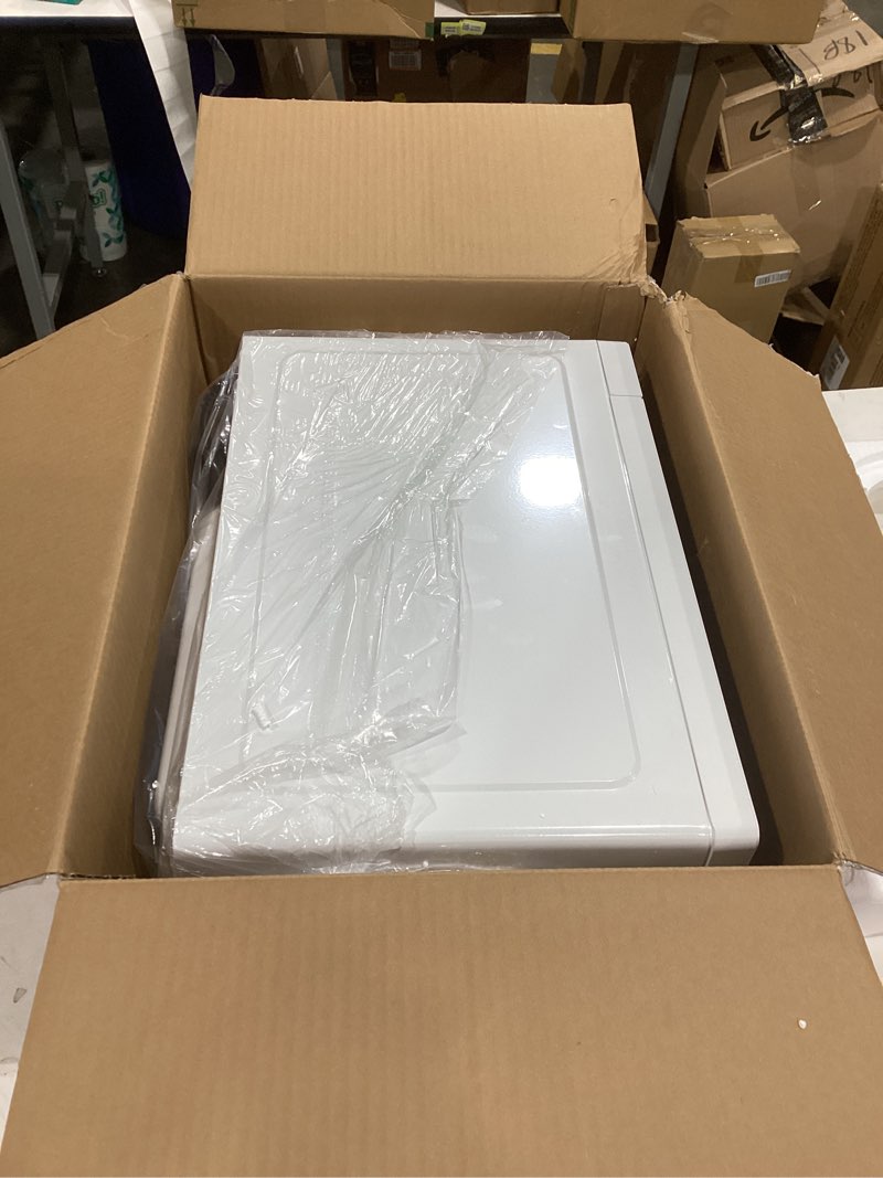 Condition photo showing As Is for commercial chef chm990w 900 watt counter top microwave oven, 0.9 cubic feet, white cabinet white 0.9 cubic feet