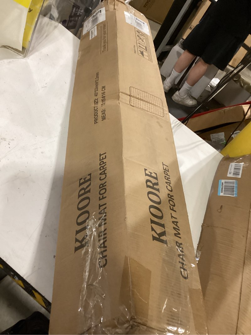 Condition photo showing Good Condition for office chair mat for low pile carpet with lip, 45" x 53" clear plastic floor protector, heavy duty d