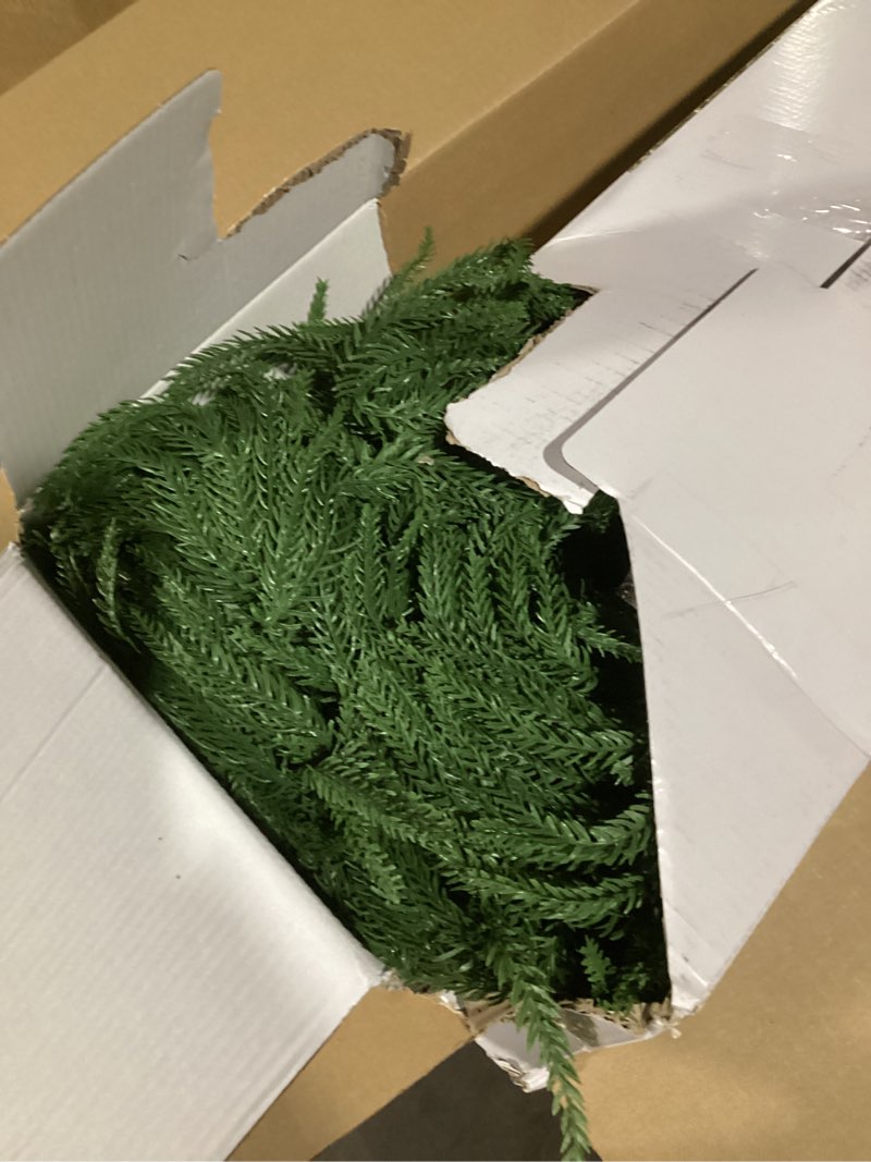 Condition photo showing Good Condition for 2PCS 9FT Christmas Cedar Garland with 100 Led Lights, Full 240 Pine Branches, Realistic Garland Artificial Greenery for Fireplace,Wall Indoor Outdoor Decorations Cedar 9FT Pre-lit -2PCS (240 branches)