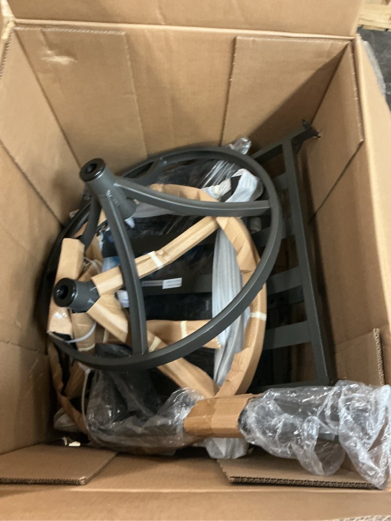 Condition photo showing As Is for allen + roth thomas lake set of 2 gray steel frame swivel dining chair with gray cushioned seat