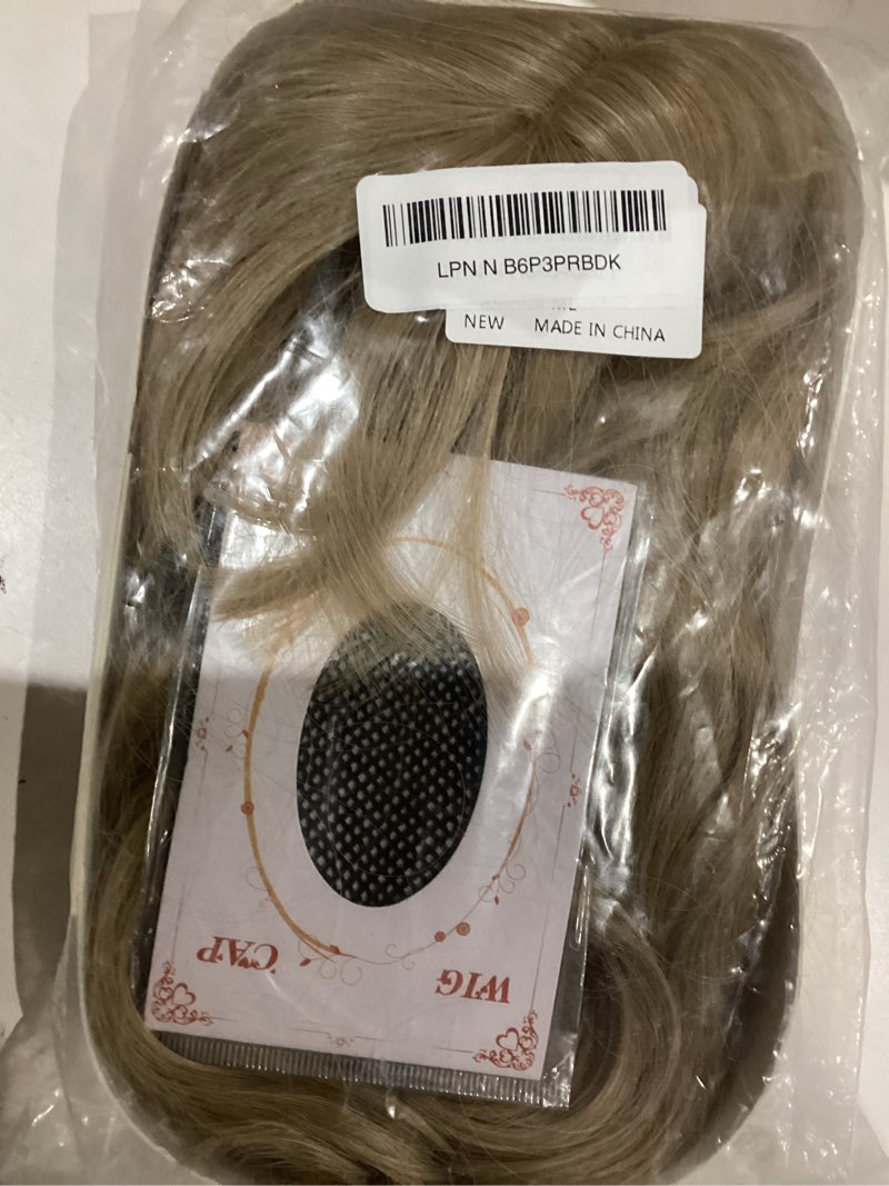 Condition photo showing As Is for blonde wig short for kids girls wavy wig with bangs child flaxen blonde wigs synthetic cosplay halloween party costume wigs (flaxen blonde)