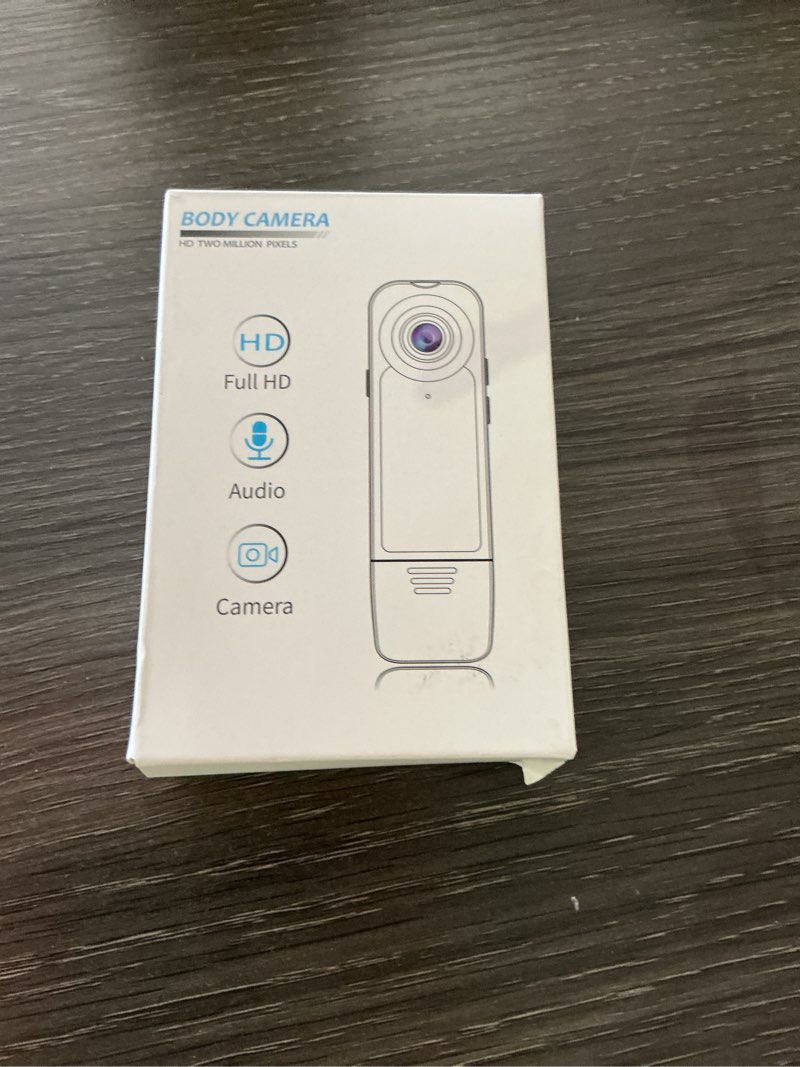 Condition photo showing As Is for mini body camera with audio & video recording - small pov cam 1080p with 64g card - wearable personal portable cameras recorder dv - night version camcorder for security work records guard traveling black 64g
