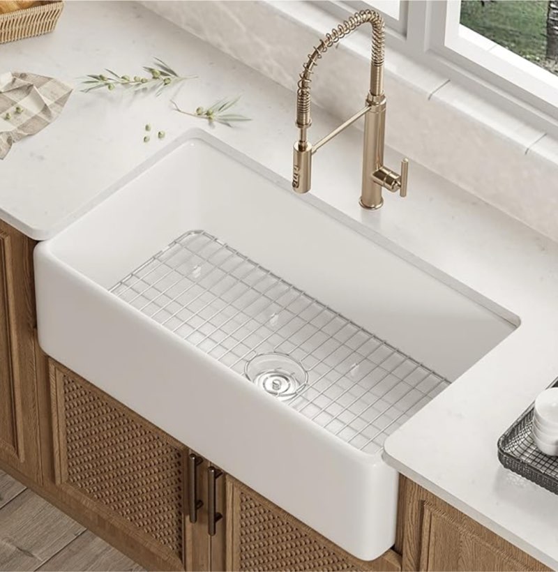 deervalley 30” l x 20” w single basin workstation farmhouse kitchen sink