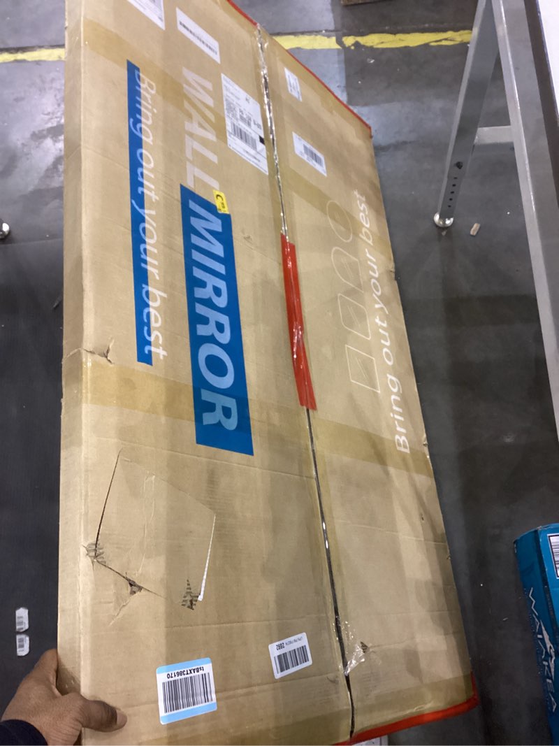 Condition photo showing As Is for 30"x48" LED Bathroom Mirror with Lights, Anti-Fog, Backlit + Front Lit, Dimmable, Led Vanity Mirror for Wall, Lighted Bathroom Mirror, 3 Colors, Shatter-Proof Tempered Glass White 30"L x 48"W