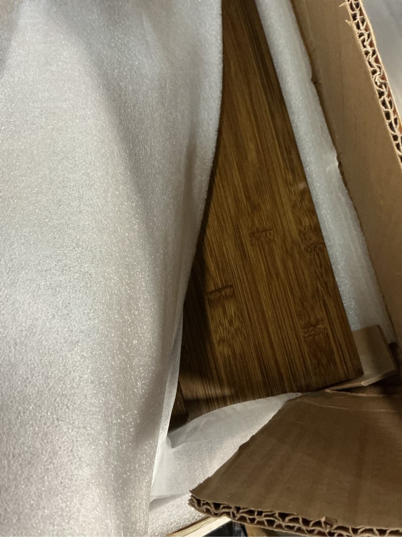 Condition photo showing As Is for gashell wire shelf covers, bamboo wire rack covers for pantry, closet (4pcs, 36" w x 12" d) 36"w x 12"d 4
