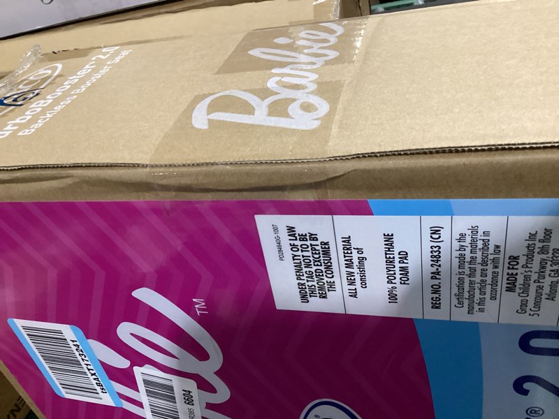 Condition photo showing New/Like New for graco turbobooster backless barbie® booster car seat, pink