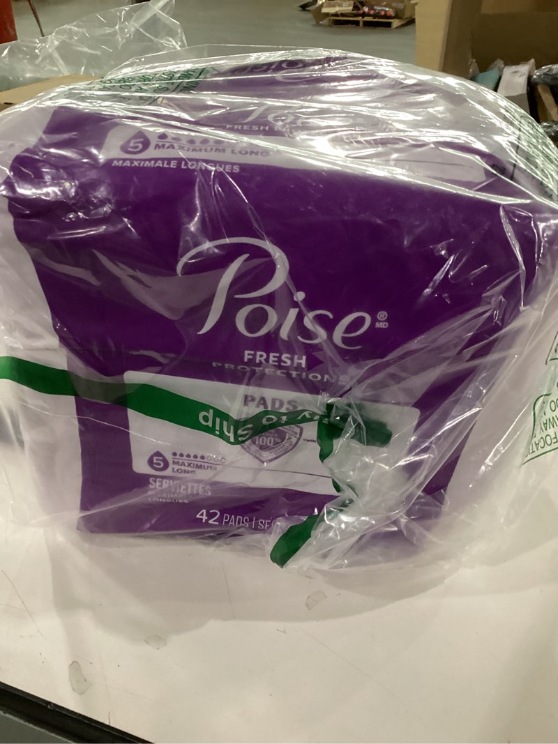 Condition photo showing Good Condition for Poise Incontinence & Postpartum Pads for Bladder Leaks, 5 Drop Maximum Absorbency, Long Length, 84 Count, Packaging May Vary Long 84