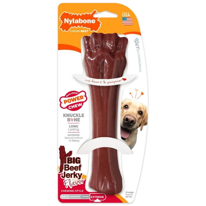 Nylabone Power Chew Knuckle Bone Dog Toy, Dog Chew Toy, Beef Flavor, X-Large, 1 Count