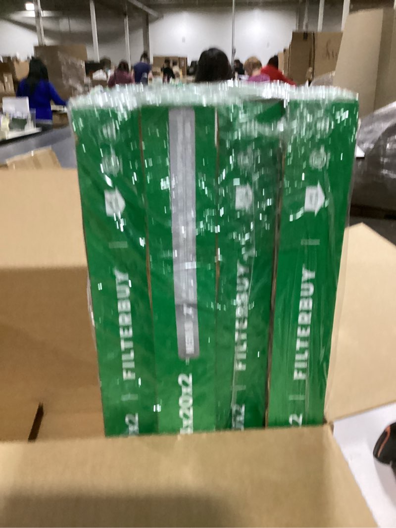 Condition photo showing As Is for Filterbuy 14x20x2 Air Filter MERV 8 Essential Dust & Allergy Defense (4-Pack), Electrostatic Pleated HVAC AC Furnace Filters Replacement, Made in USA (Actual Size: 13.50 x 19.50 x 1.75)