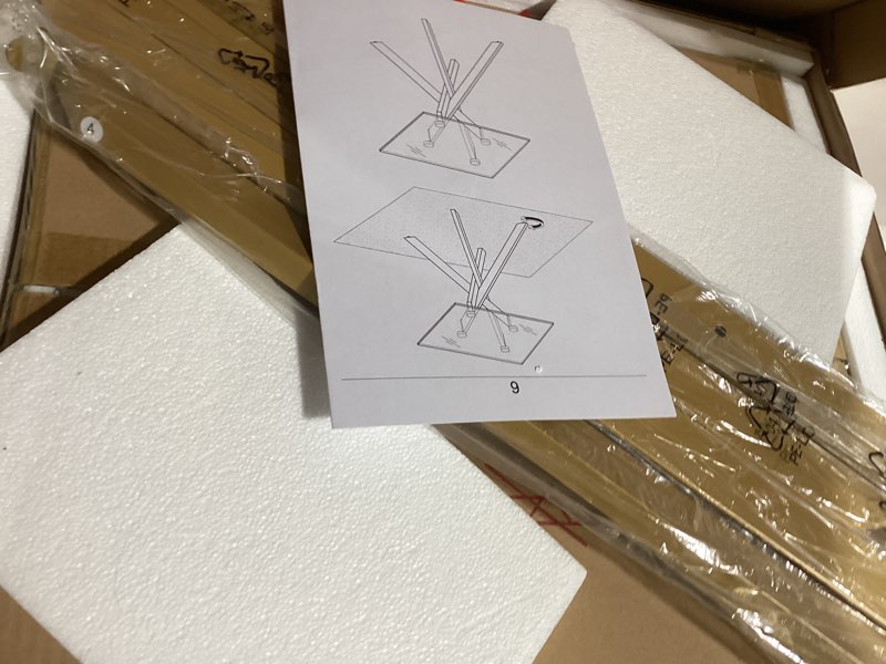 Condition photo showing Good Condition for Edwin's Choice Gold Square Glass Side & End Table with Tempered Glass Top and Metal Tubular Legs, 20”Dx20”Wx22”H 20"Dx20"Wx22"H Gold