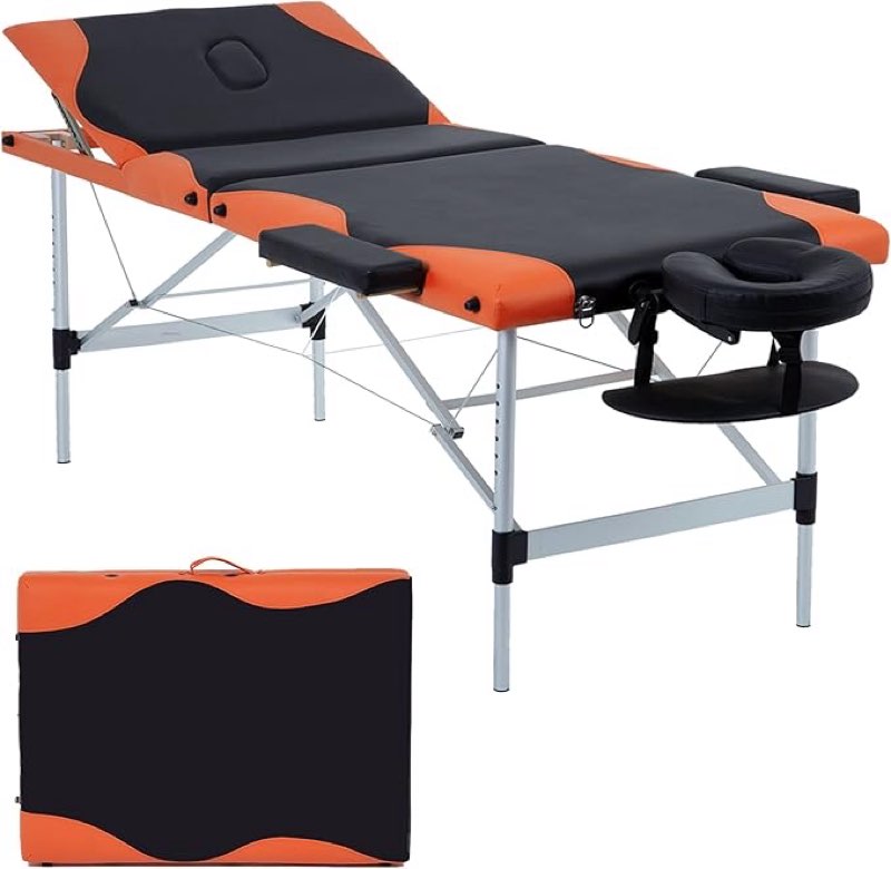 (Similar)BestMassage Aluminium Massage Bed Portable Massage Table 28 inch Wide Lash Bed Height Adjustable 3 Folding Spa Table with Non-Woven Bag for Spa Footmassage Facial CareSpa Tattoo 