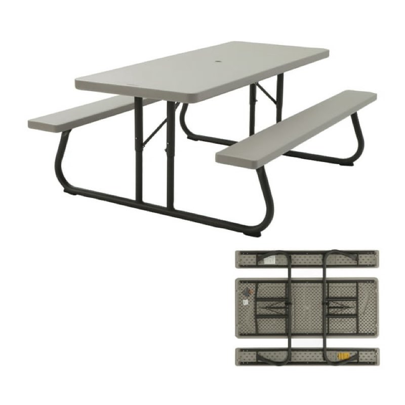 lifetime 6 foot folding picnic table, putty, 22119