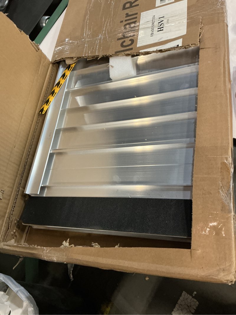 Condition photo showing Good Condition for FACHNUO 3 Feet Portable Wheelchair Ramp, Non-Skid Aluminum Handicap Ramps with Handle, Folding Threshold Wheel Chair Ramp for Home Steps, Stairs, Entry, Threshold, Curbs, Stairs, 800LBS Capacity Aluminum 3FT(Using height 3-9'')