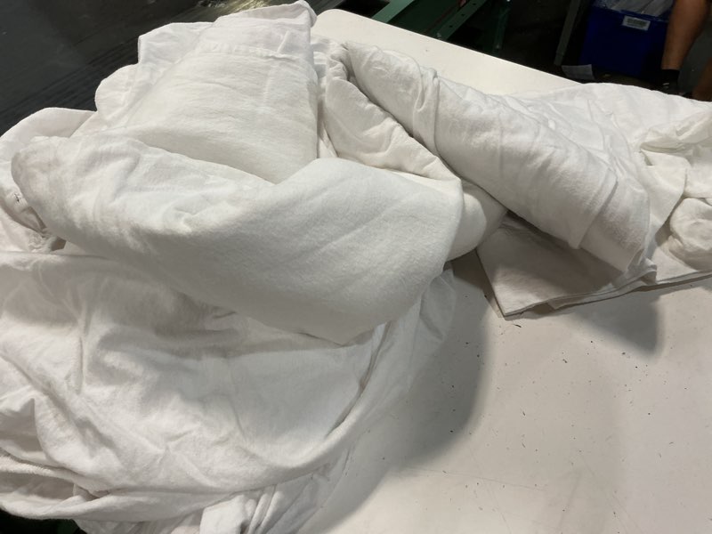 Condition photo showing As Is for california design den full size bed sheets set - soft 400 thread count sateen, natural 100% cotton sheets full size bed set, deep pockets for a, durable bedding - white ( similar